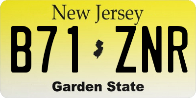 NJ license plate B71ZNR