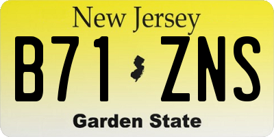 NJ license plate B71ZNS