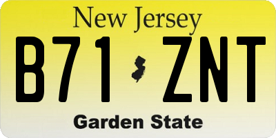 NJ license plate B71ZNT
