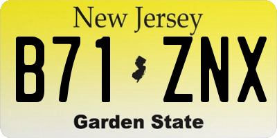 NJ license plate B71ZNX