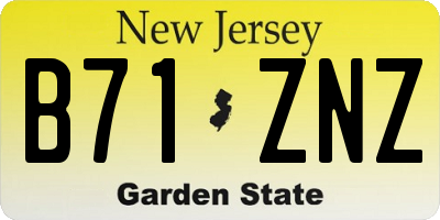 NJ license plate B71ZNZ
