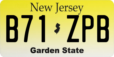 NJ license plate B71ZPB