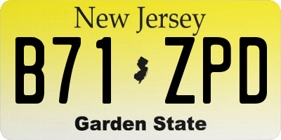 NJ license plate B71ZPD
