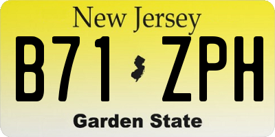 NJ license plate B71ZPH