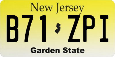 NJ license plate B71ZPI