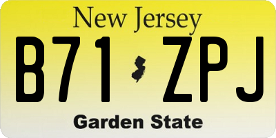 NJ license plate B71ZPJ
