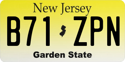 NJ license plate B71ZPN