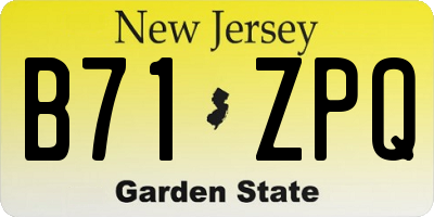 NJ license plate B71ZPQ