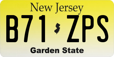 NJ license plate B71ZPS