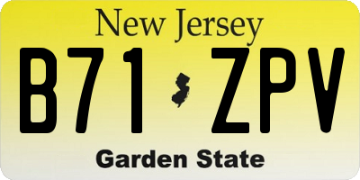 NJ license plate B71ZPV