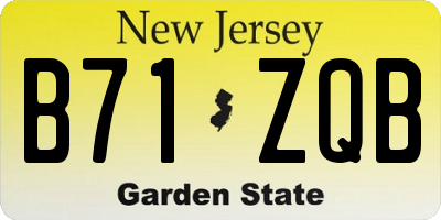 NJ license plate B71ZQB