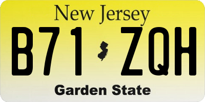 NJ license plate B71ZQH