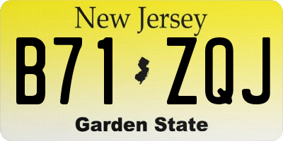 NJ license plate B71ZQJ