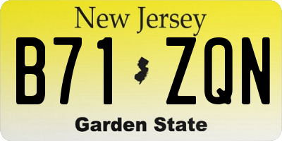NJ license plate B71ZQN