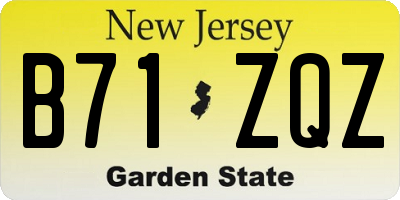 NJ license plate B71ZQZ