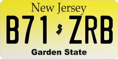 NJ license plate B71ZRB