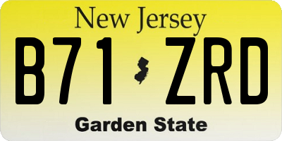 NJ license plate B71ZRD