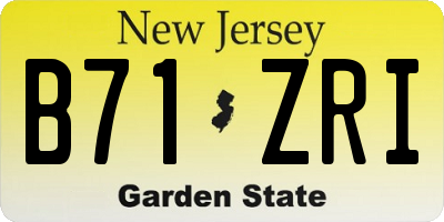 NJ license plate B71ZRI