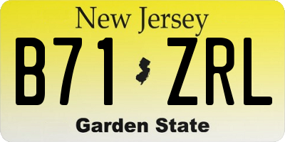 NJ license plate B71ZRL