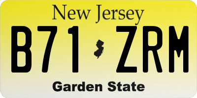 NJ license plate B71ZRM