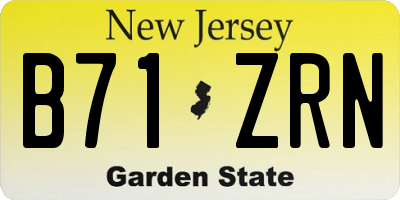 NJ license plate B71ZRN