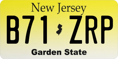NJ license plate B71ZRP
