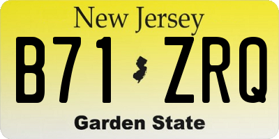 NJ license plate B71ZRQ