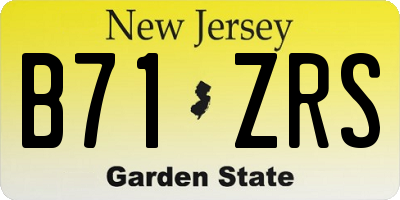 NJ license plate B71ZRS