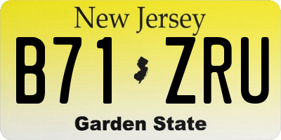NJ license plate B71ZRU
