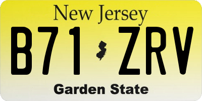 NJ license plate B71ZRV