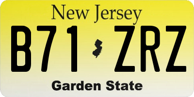 NJ license plate B71ZRZ