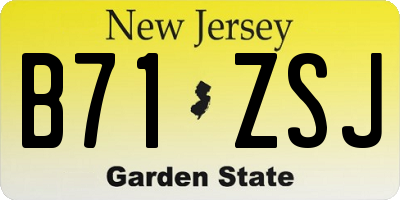 NJ license plate B71ZSJ