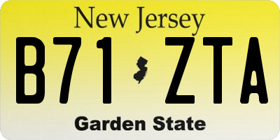NJ license plate B71ZTA