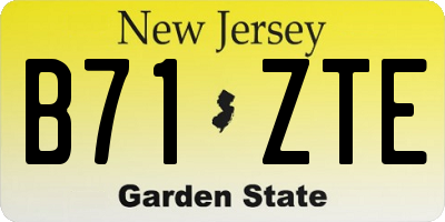 NJ license plate B71ZTE