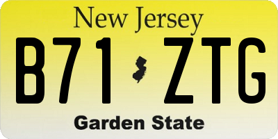NJ license plate B71ZTG