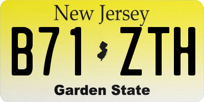 NJ license plate B71ZTH