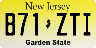 NJ license plate B71ZTI
