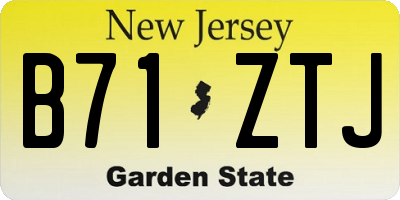 NJ license plate B71ZTJ