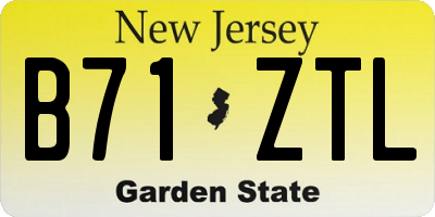 NJ license plate B71ZTL