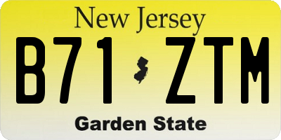 NJ license plate B71ZTM