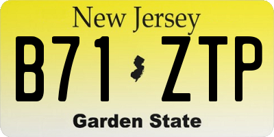 NJ license plate B71ZTP