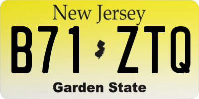 NJ license plate B71ZTQ