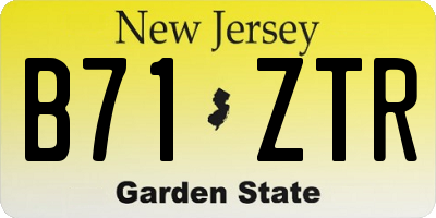 NJ license plate B71ZTR