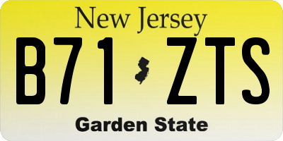NJ license plate B71ZTS