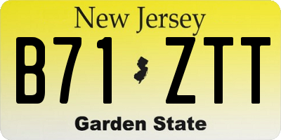 NJ license plate B71ZTT