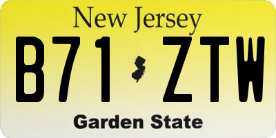 NJ license plate B71ZTW