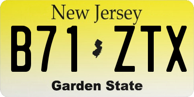 NJ license plate B71ZTX