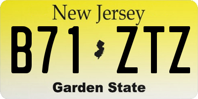 NJ license plate B71ZTZ