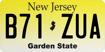 NJ license plate B71ZUA