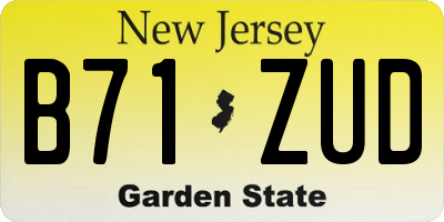 NJ license plate B71ZUD